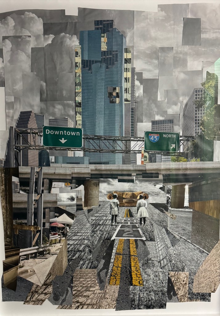 It Was Supposed To Be Here, 2023 
Kaima Marie Akarue
Paper collage
Dimensions 64" x 58"