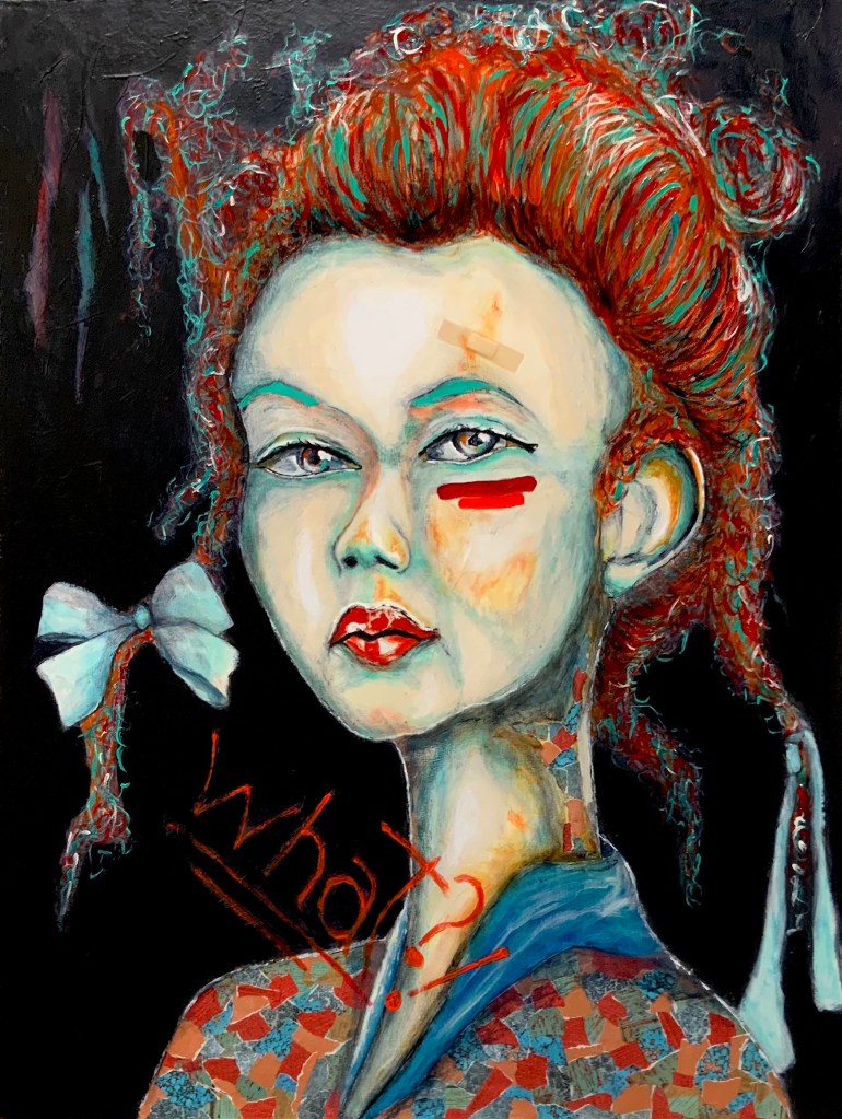 mixed media artwork by Romeo Robinson. Titled "It's a long story" created in 2024