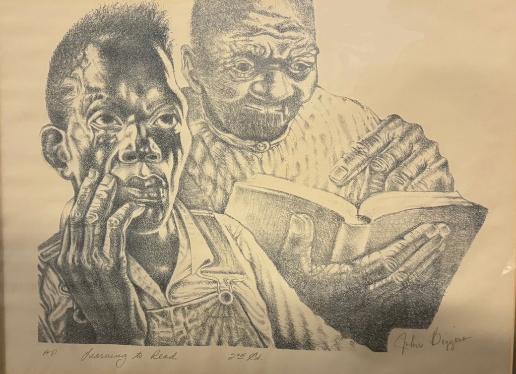 Learning to Read
John Biggers
AP 2nd edition lithograph on paper