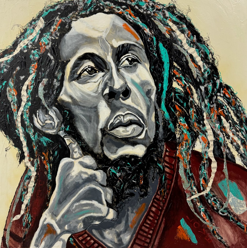 Reflection, Bob Marley, 2021
Romeo C. Robinson 
acrylic on canvas