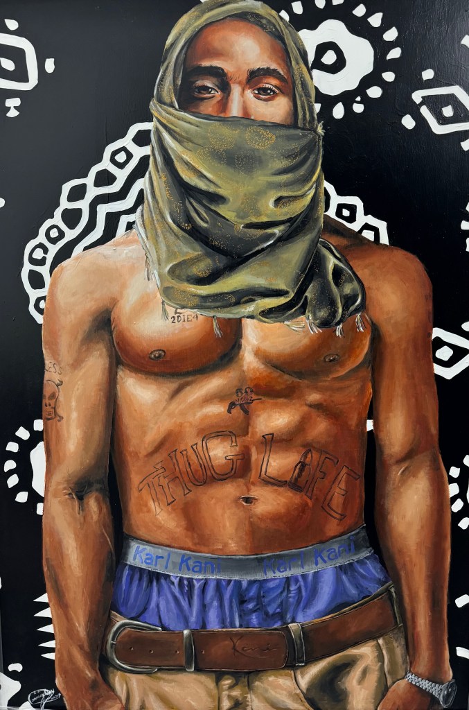 Thugee Life, 2016 
Dominic R Clay
Acrylic on linen