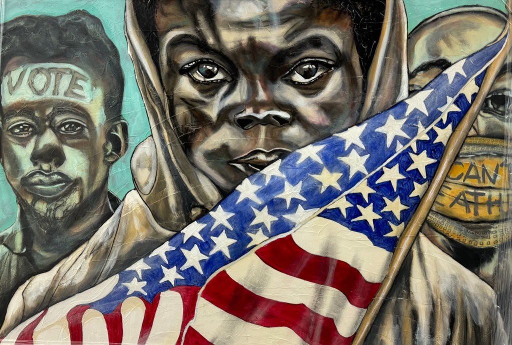 We Beg Your Pardon America, 2021
Romeo C Robinson 
Acrylic on Canvas