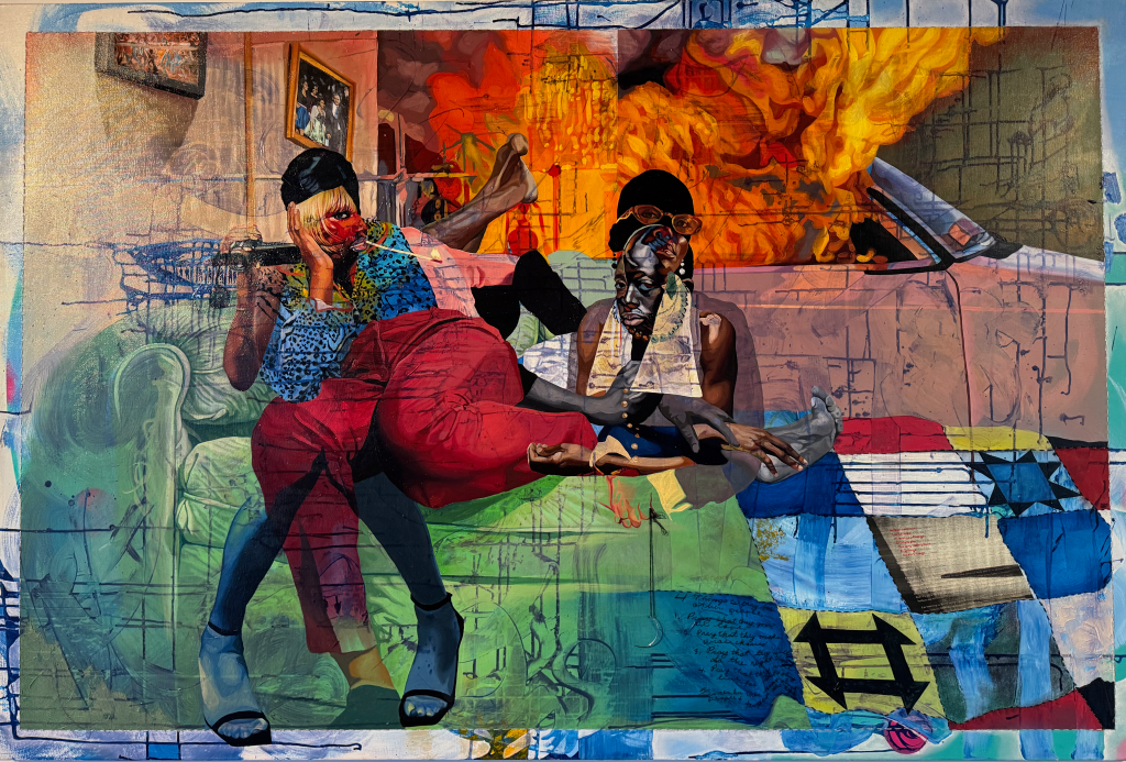 Painting titled: Parables of Exhale, 2025 by artist Chayse Sampy
Oil, Acrylic on Canvas
48"x72"